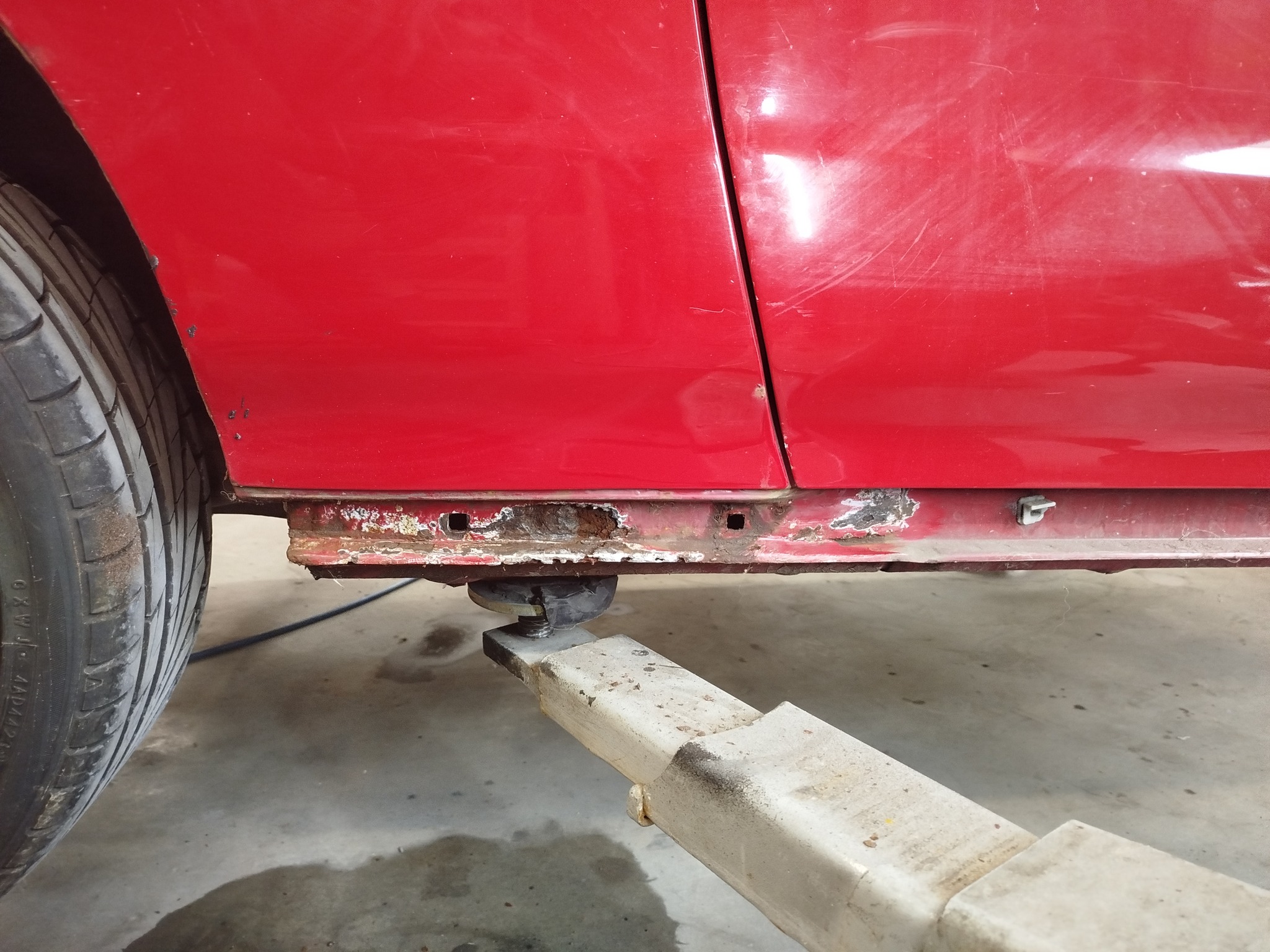 Soudure bas de caisse – soudure en cours