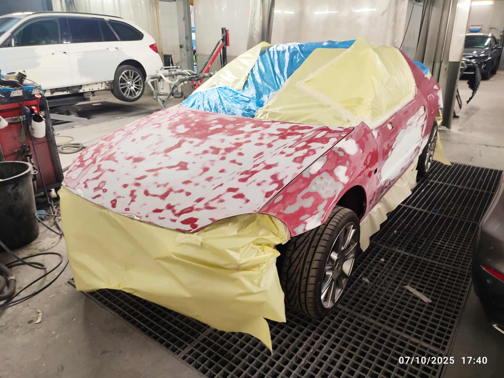 Peinture – ponçage et récupération de la carrosserie